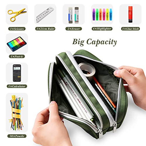 Large Capacity Canvas Pencil Case