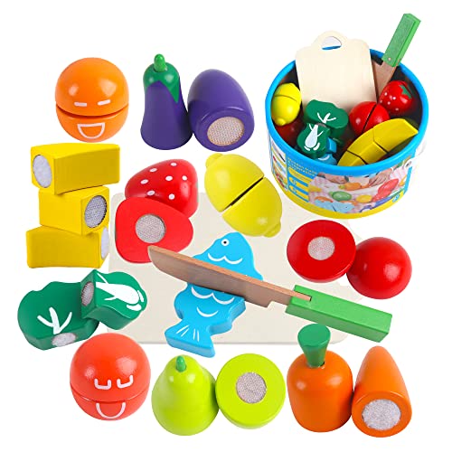 Kids Kitchen Accessories Wooden Toys Fruit and Vegetables Wooden Toys Food