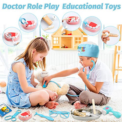 Doctor's case children's wooden play set with stethoscope, children's doctor's bag doctor's case