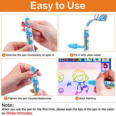 Water Doodle Mat Aqua Magic Doodle Painting Mat 100 * 78cm XL Aqua Drawing Painting Mat, Painting Mat With Water Pencil