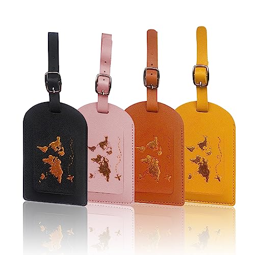 Luggage tag 4 PCS air travel suitcase tag with address label leather suitcase tag for cruises handbags ID label travel accessories married couples