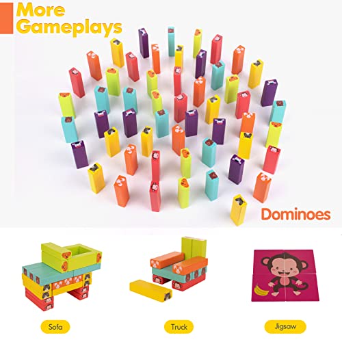 Wooden toys from 3 years, wobble tower children's toys from 3 years, educational toys, wooden toys stacking games, tower board games