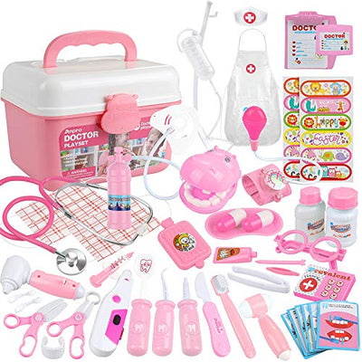 46Pcs Doctor Case Medical Toy Role Play Toy Set, Doctor Case Doctor Play Set Role Play Kit