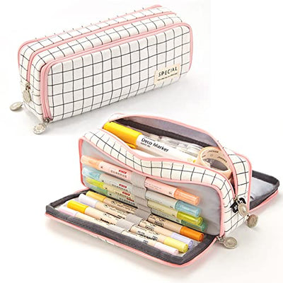 Pencil Case Teenager Pencil Case 3 Compartment, Large Capacity Pencil Case for School & Office