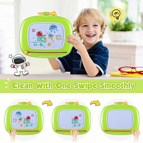 Magnetic Painting Board Magic Board for Kids, Colorful Erasable Magnetic Board Drawing Board with Legs for Toddler Toys (Green)