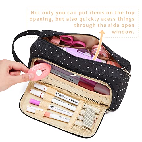 Pencil case, pencil case large capacity 2 compartment pencil cases unisex pencil case pencil pouch pencil case school supplies pencil case with carry handle for school office