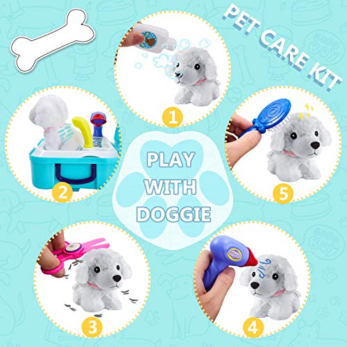 Vet case dog doctor case kids girl 3 years old gift ideas, vet playset dog salon toy gift kids toys from 4 5 6 year olds