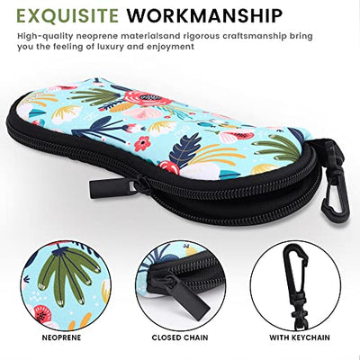 2-piece soft sunglasses case,Neoprene glasses bag with zipper,Portable glasses bag with hook