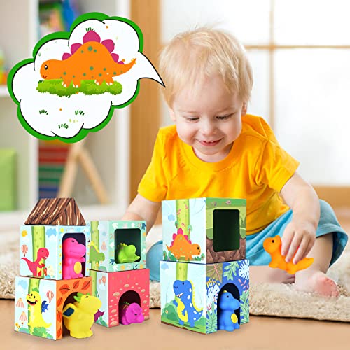 Toys, motor skills toys stacking cube and stacking tower contains dinosaur toys bath toys