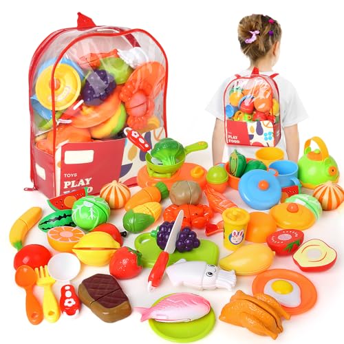 Jouets de cuisine pour enfants à partir de 3 ans, accessoires de cuisine pour enfants, coupe de fruits et légumes, jouets alimentaires pour garçons à partir de 3 ans, jeux de rôle 