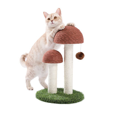 Cat Scratching Post, Mushroom Scratching Post for Kittens and Small Cats, Natural Sisal Rope to Satisfy Cats Claw Instincts