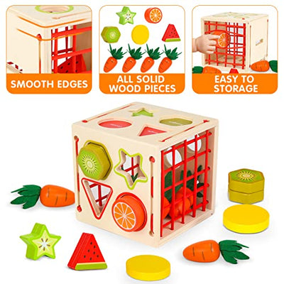 5 In 1 Toys - Wooden Toys, Baby Toys, Kids Toys Sorting Game Carrot Harvesting