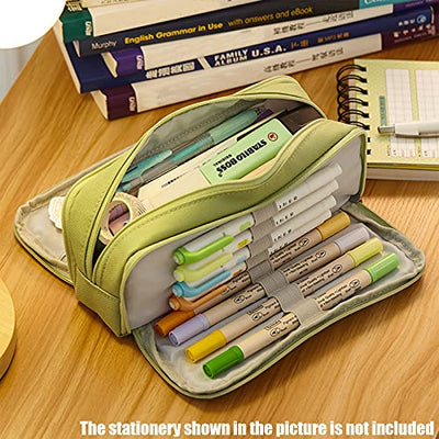 Pencil Case Teenager Pencil Case 3 Compartment, Large Capacity Pencil Case for School & Office