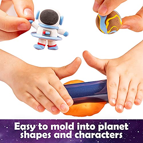 Mini Galaxy 3D Solar System modeling clay set, 10 bags of self-drying modeling clay for children to make a moving solar system themselves