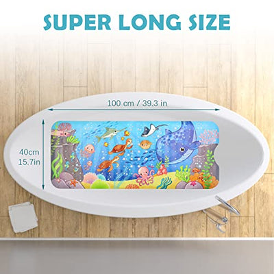 Children's bathtub mat non-slip bathtub, with 200 suction cups, mold resistant, machine washable