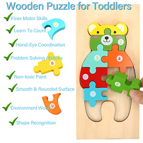 Puzzle en bois pour les tout-petits, jouet éducatif d'apprentissage en bois