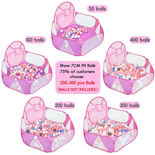 Piscine à balles pour enfants, grande piscine à balles pop-up, tente de jeu pour les tout-petits, parc pour bébés avec panier de basket-ball et sac de rangement