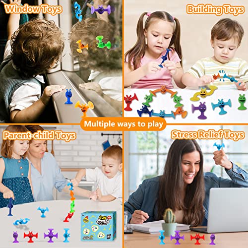 Suction cup toy baby, children bathtub toy, 40 pieces sensory toy silicone building blocks suction toy, stress relief gift