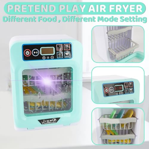 Kitchen set for kids, dishwasher play set with a variety of accessories and realistic functions, lights and sound included, play toys for kids