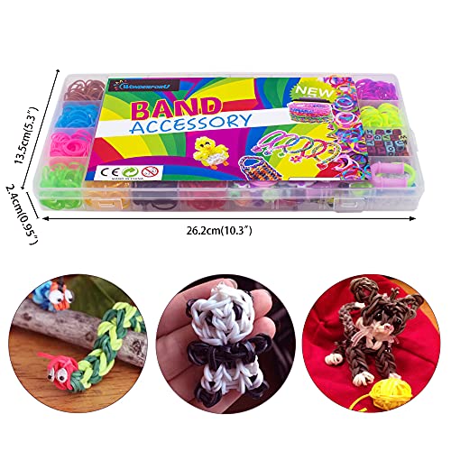 Loom Ribbons Set for Crafting, 2000+ Colorful Rubber Bands Starter Set DIY Crafting Colorful Ribbons Box Set