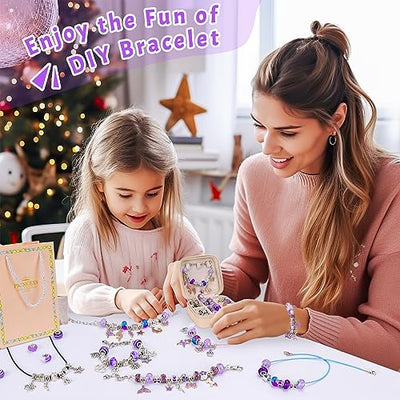 Geschenke, Schmuck, Bastelset für Mädchen, Kinderarmbänder, Bettelarmband-Set zum Selbermachen