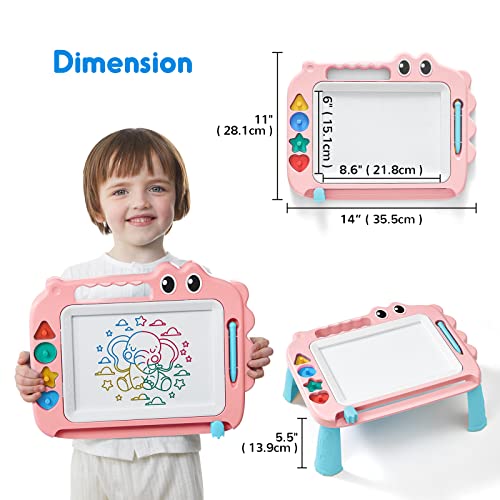 Toy for kids, magnetic drawing board for early learning, colorful erasable painting board, drawing pad with four stamps