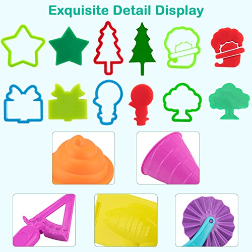 Plasticine set kneading tools for children, accessories creation breakfast burger & pasta, molds rollers rolling pin, kneading mat with storage bag