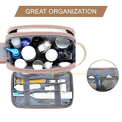 Toilet Bag, Travel Toiletry Bag Cosmetic Bag with Double Zipper Opening, Large Storage Space, 5L