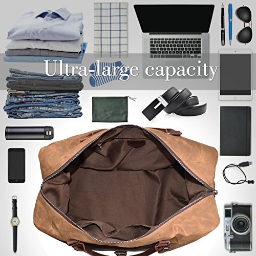 Travel Bags Leather Waterproof Canvas Weekender Bag