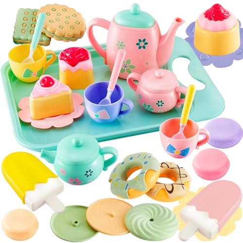 Tea set kids with kitchen accessories kids food toys tea set kids role play learning toys