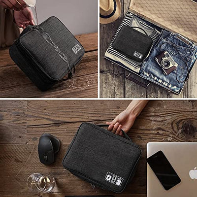 Sac de rangement, étui électronique de voyage, 3 couches, grande capacité, multifonctionnel, étanche, résistant aux chocs, pour câbles, iPad, chargeur, téléphone portable, disques durs, Powerbank