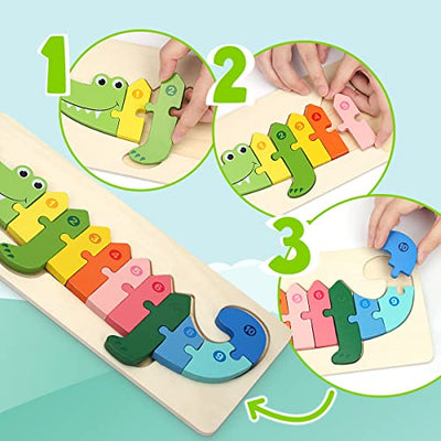 Wooden puzzle wooden toys for kids, peg puzzle wooden toys, 4 pieces animals learning toys