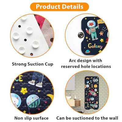 Tapis de bain pour baignoire pour enfants - Tapis de bain antidérapant pour bébé - Extra long - Tapis de sol antidérapant pour salle de bain, douche pour tout-petits - Avec ventouses et trous de drainage