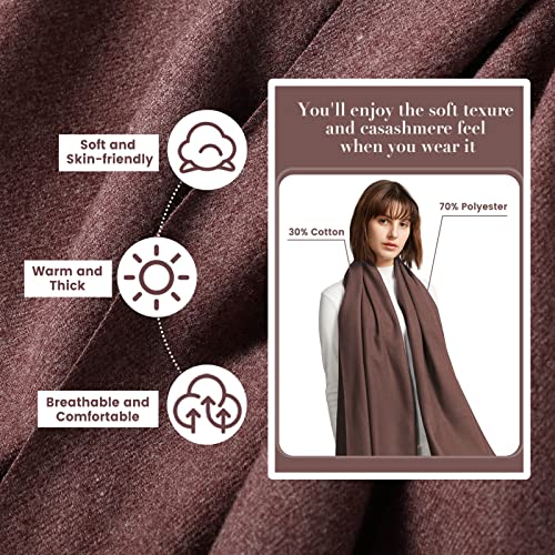 Scarf Warm Autumn Plain Cotton with Tassels/Fringes, 40+ Colors Plain & Plaid Pashmina, Berry