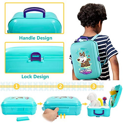 Vet case dog doctor case kids girl 3 years old gift ideas, vet playset dog salon toy gift kids toys from 4 5 6 year olds