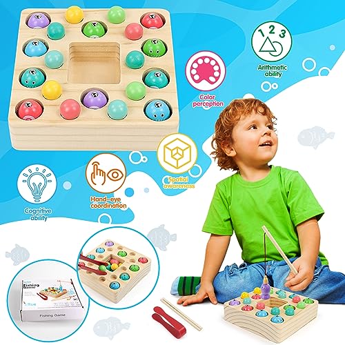 Wooden Fishing Game, Learning Toy, Magnetic Board, Children's Toy