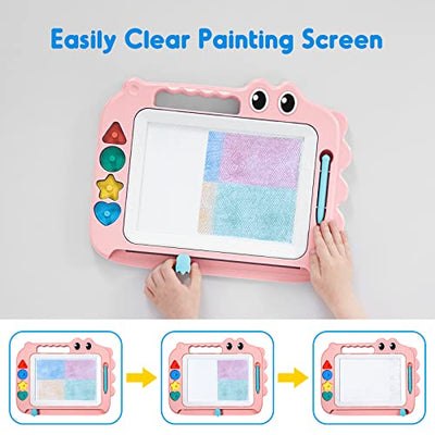 Toy for kids, magnetic drawing board for early learning, colorful erasable painting board, drawing pad with four stamps