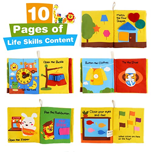 Baby toys, 2 pieces of interactive 3D books for baby, soft fabric books, busy books, toys