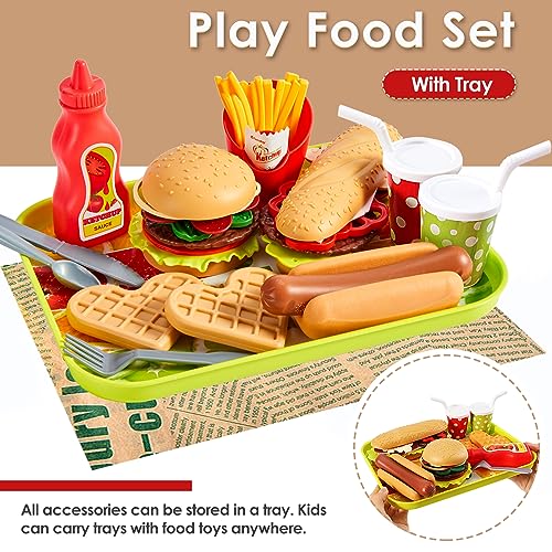 Kids kitchen play kitchen accessories for kids, hamburger fast food food kids grill toy mud kitchen accessories outdoor, role playing games