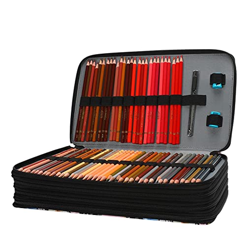 Pencil Case for for 300 Crayons or 200 Gel Pens Portable Pen Case for Artists