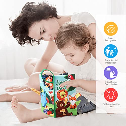 Sensory toy  baby book baby fabric book, 3D picture book fabric books crackle book baby with rustling paper