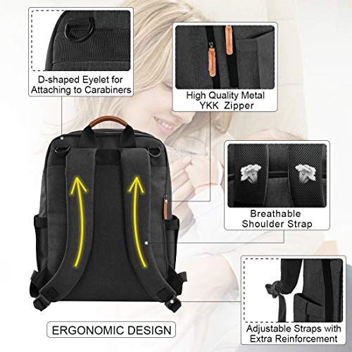 Multifunctional Large Capacity Baby Bag Travel Backpack And 2 Stroller Straps For Traveling