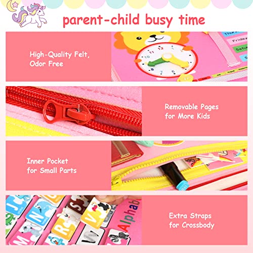 Busy board, activity board for kids toys, early learning toy for fine motor skills for toddlers, learning basic life dressing skills motor skills board