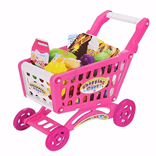 Kids shopping cart playset, Filled with more than 50 plastic food toys