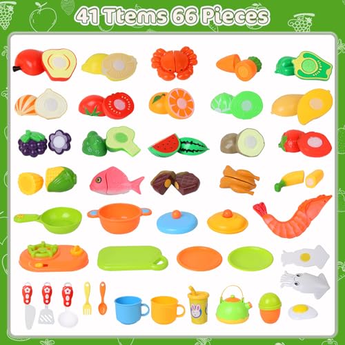 Jouets de cuisine pour enfants à partir de 3 ans, accessoires de cuisine pour enfants, coupe de fruits et légumes, jouets alimentaires pour garçons à partir de 3 ans, jeux de rôle 