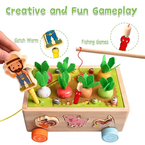 Baby wooden toys from 3 years vegetable animal recognition shapes color sorting game