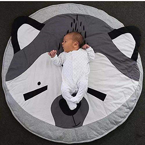 Couverture rampante pour bébé, tapis de jeu en coton doux avec animaux de dessin animé, tapis de sommeil pour bébés et enfants, 90CM (renard)