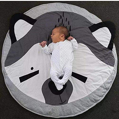 Baby Crawling Blanket Cartoon Animal Baby Play Mat Play Blanket Cotton Soft Sleep Rug for Baby Kids 90CM (Fox)