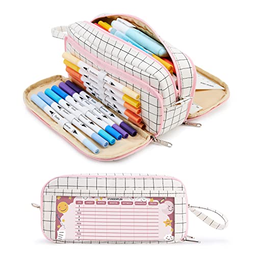 Pencil Case with 3 compartments Large Capacity Pencil Case Pencil Case Pencil Case for School & Office