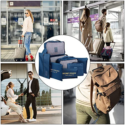 Pack of 8 Packing Cubes, Suitcase Organisation Cubes, with Shoe Bag, Laundry Bag, Travel Organisers, Clothes Bags, for Backpack